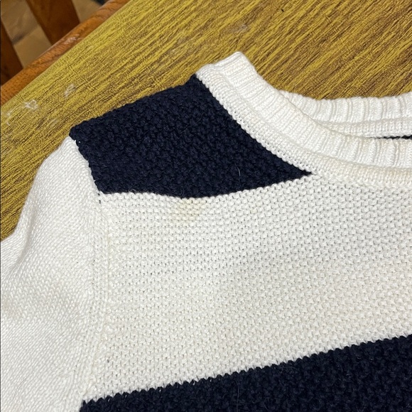 3/$10-Talbots Women's Sweater - Navy and Cream Stripes - Picture 7 of 8